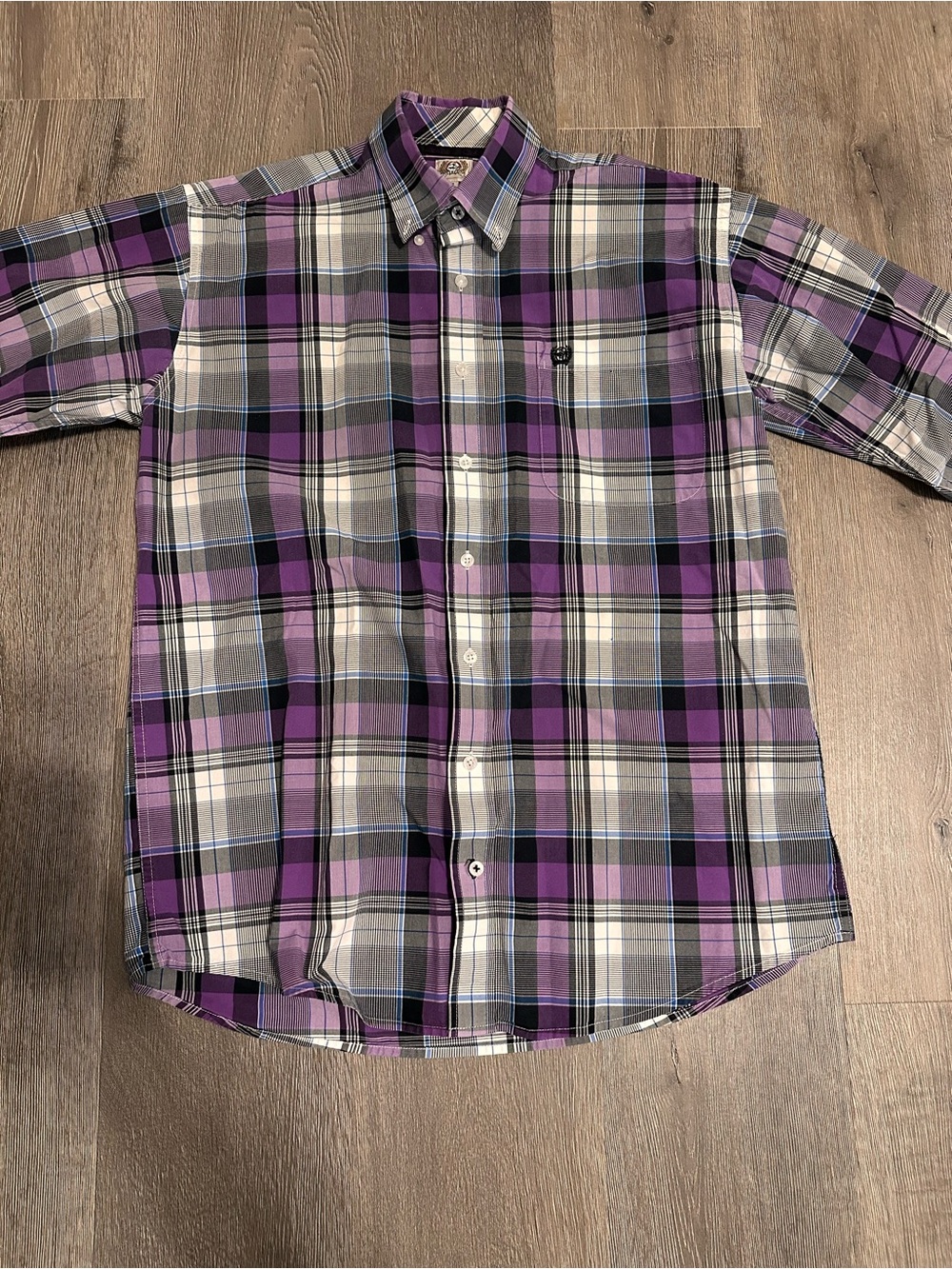 Cinch Men's Purple & White Plaid Button-Up Shirt